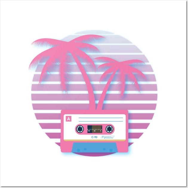 Cassette Tape Palm 80s Wall Art by MiamiCannibal